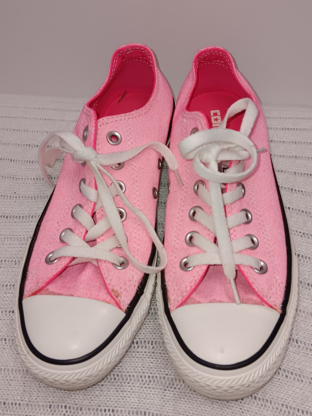 Converse Pink Low-Top Canvas Sneakers with White Accents